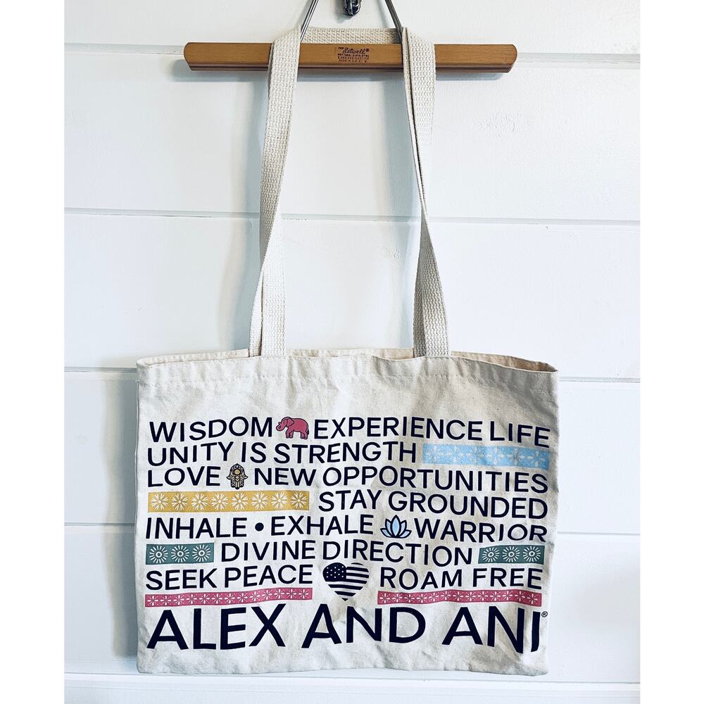 Quality Alex And Ani Large Canvas Logo Tote Bag, 17.5”x14”